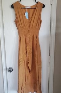 CUPSHE Maxi dress high low size Medium in yellow